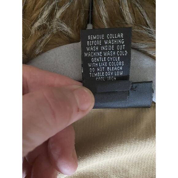 EUC Style & Co Sz M Tan Rmvble Faux Fur Collar Corduroy Button LS Jacket - Picture 6 of 9